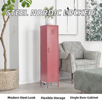 Armoire de rangement moderne en acier pour salon et chambre à coucher avec étagères réglables, gain de place, durable et écologique