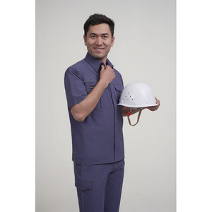 Abito da lavoro da laboratorio estivo da uomo alla moda abito da lavoro a maniche corte traspirante ad asciugatura rapida - Product Image 1