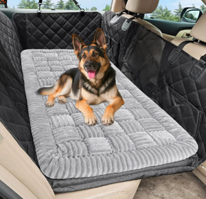 Alfombra acolchada a cuadros para asiento trasero de coche para mascotas, suave, para perros y gatos, extraíble y lavable, para viajes. - Product Image 3