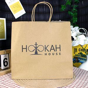 Printed Flat Handle Customized Shopping Gift Kraft Paper <b>Bag</b> with Your Logo - Product Image 6