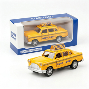 Modèle réduit de taxi jaune classique de <span class=keywords><strong>New</strong></span> <span class=keywords><strong>York</strong></span> à l'échelle 1:32 avec logo personnalisé, en alliage moulé sous pression, rétro, pour collectionneurs adultes de 14 ans et plus, OEM - Product Image 4
