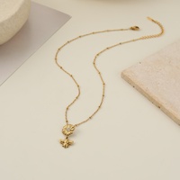 Ensemble de bijoux pour femmes personnalisé, fleur, abeille, plaqué or, acier inoxydable, collier, boucles d'oreilles, bague, bijoux abeille pour la vente en gros