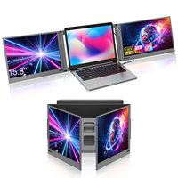 Monitor Portátil Dual de 15.6 Pulgadas, Extensor de Pantalla 1080P, Compatible con Windows/MacOS, Conexión con 1 Cable para Laptop