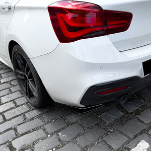 Bmw 1 Series F20 F21 Lci Rear Bumper Spoiler Piano Black Carbon Fiber Texture Adhesive Fitment - Product Image 1