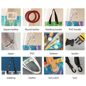 Sacs de plage imperméables holographiques, sacs de shopping, fabricants de sacs en PVC transparent, sacs personnalisés transparents avec logo - Product Image 4