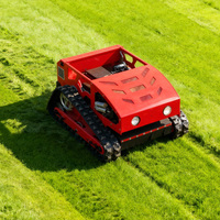 Tondeuse à gazon robotisée à rayon de braquage nul de qualité industrielle professionnelle pour l'herbe dense, les broussailles et la végétation de jardin avec coupe-fil