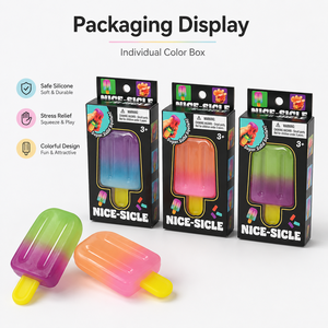Giocattolo Antistress TOPIN in Silicone Morbido a Forma di Ghiacciolo Colorato, Regalo Sensoriale Divertente per Bambini - Product Image 6