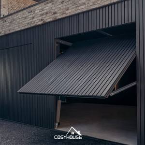 Garage moderne Cosyhouse en aluminium et verre à plis verticaux, entièrement automatique, avec télécommande, entrée de luxe, extérieur - Product Image 4