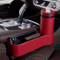 Accessoires de voiture personnalisés Gadgets de voiture Emballage complet Organisateur de rangement en cuir personnalisé pour bande de prise d'écart de siège de voiture