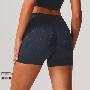 Shorts de Yoga y Ciclismo para Mujer, de Cintura Alta y Corte <span class=keywords><strong>en</strong></span> V, Efecto Levanta Glúteos, Resistentes a las Sentadillas, con Estampado Burnout, Sensación de Segunda Piel, Ideales para Gimnasio y Correr - Product Image 2