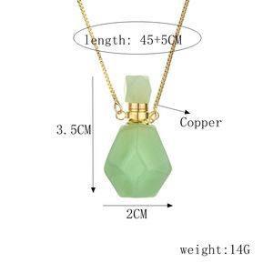 Collar con Colgante de Botella de <span class=keywords><strong>Perfume</strong></span> de Cristal al por Mayor para Aromaterapia con Aceites Esenciales y Piedra Natural - Product Image 2