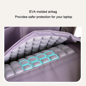 14" Waterproof Eco-Friendly Polyester <b>Laptop</b> <b>Backpack</b> Arcuate Shoulder Strap 180 Degree Zipper Open Airbag Protection Unisex - Product Image 5