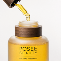 Flacon compte-gouttes de luxe en verre dépoli de 30 ml, écologique et recyclable, avec bouchon en bois de noyer et ampoule noire mate, pour impression sérigraphique, vente en gros