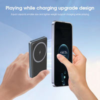 Mini banco de energía portátil de 2000mAh, estación de energía móvil de carga inalámbrica rápida con función magnética, potencia de salida de 15W