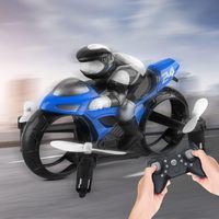 DWI 2.4GHz télécommande moto jouets 2 en 1 terre et air amphibie moto Drone enfants extérieur télécommande jouets