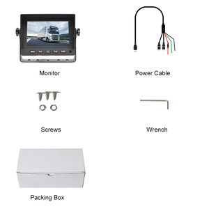 Pjauto 5 inch IPS Màn hình 3 cách đầu vào kỹ thuật số Xem phía sau xe tải xe buýt xe hệ thống màn hình với lá chắn mặt trời - Product Image 4