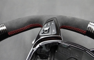 Volante personalizzato in fibra di carbonio e pelle per Mercedes Benz AMG <span class=keywords><strong>W205</strong></span> Classe C <span class=keywords><strong>2014</strong></span>-2022, sportivo e di alta qualità - Product Image 4