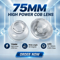 Lentille optique PMMA COB LED 75 mm 50 degrés pour éclairage PAR haute puissance, projecteur de scène, éclairage sur rail, projecteur