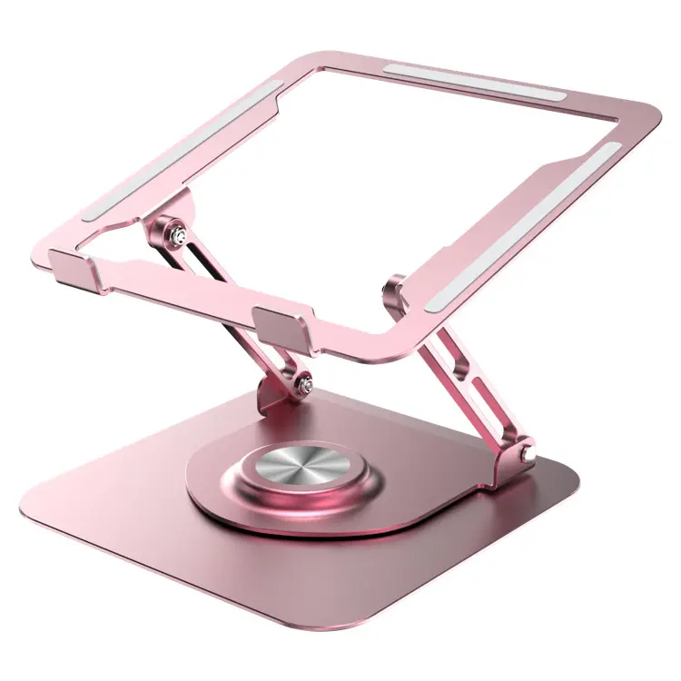 Suporte dobrável de alumínio para laptop, suporte giratório 360 de rotação ergonômico para tablet e laptop