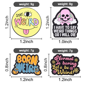 เข็มกลัดเคลือบ Born Weird Stay Weird 0 ฉันต้องพูดอย่างแปลก ๆ หรือจะตาย ต้องเสียชีวิต ของที่ระลึกแบบย้อนยุคสำหรับติดกระเป๋าเป้สะพายหลังหรือปกเสื้อ - Product Image 2