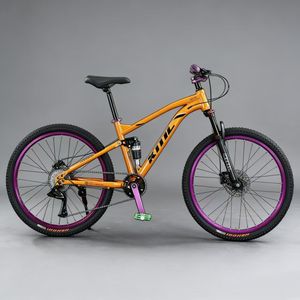 Vélo de montagne à suspension intégrale avec fourche en alliage d'aluminium, système d'amortissement double, 8 à 30 vitesses en option, idéal pour les trajets tout-terrain - Product Image 1