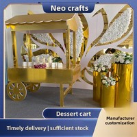 Carrito de Postres Decorativo de PVC y Acrílico para Bodas, Fiestas, Exhibiciones de Alimentos, Eventos Temáticos, Presentación de Comidas, Directo de Fábrica