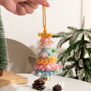 Kerajinan Kain Premium Rajutan Ombre Pink Pohon Natal Dekorasi Liburan Lucu untuk Pesta Rumah Hadiah Kustom dengan Pom-pom - Product Image 3
