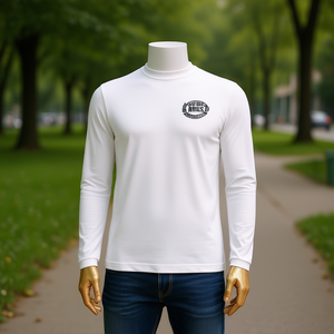 T-shirt à manches longues pour homme Yetta, 100% coton biologique, col rond, design uni, confortable, vêtement décontracté, coupe classique - Product Image 2