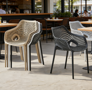 Chaise <span class=keywords><strong>de</strong></span> salle à manger d'extérieur moderne en plastique empilable, résistante aux UV, capacité 150 kg, pour <span class=keywords><strong>café</strong></span>, événements et location – Sillas <span class=keywords><strong>De</strong></span> Plastico - Product Image 6