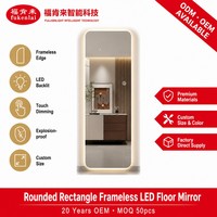 Miroir sur pied Fullkenlight en gros, tactile et à intensité variable, miroir de dressing suspendu, miroir pleine longueur avec éclairage LED
