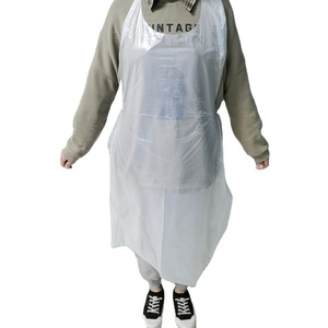 Custom Manufactures Wholesale High Quality Waterproof HDPE LDPE Biodegradable Single-layer Plastic White Apron