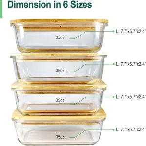Pot de rangement hermétique pour céréales et aliments, empilable, sans BPA, 1,7 L, en plastique, avec couvercles en bambou et en silicone. - Product Image 2