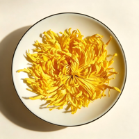 Thé en vrac de chrysanthèmes dorés en soie de qualité supérieure, thé aux fleurs entières séchées naturellement, thé aux grandes fleurs séchées naturellement