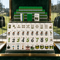 Ensemble de tuiles de mahjong de luxe, thème casino et divertissement, design acrylique, portable, résistant à l'eau, pour voyage et utilisation en extérieur, fabrication industrielle