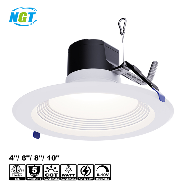 Down Light US Stock 6 8 10 Inch 5CCT 13W - 40W Commercial Indoor Embedded Panel Ceiling LED COB Spot Recessed Light Downlights