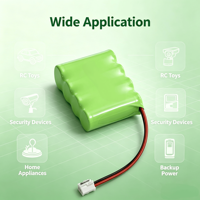 Paket Baterai Ni-MH AA 4.8V 2100mAh Grosir, Daya Hisap Tinggi, Pengosongan Daya Sendiri Rendah, dengan Konektor 2 Pin Putih untuk Peralatan Industri