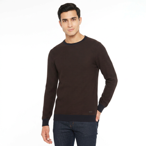 Sudaderas de Cuello Redondo para Hombre, Diseño Italiano, Manga Larga, Color Sólido, Tejido Teñido, Suministro ODM - Product Image 1
