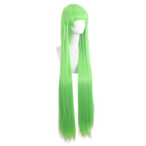 Peluca de Cosplay de Lord Shengda, Inuma, el personaje obsesionado con <span class=keywords><strong>Clara</strong></span>, con flequillo y cabello liso fluorescente verde de 100 cm - Product Image 2