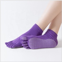 Vente en gros de chaussettes à bout ouvert à la cheville Chaussettes de sport Pilates sans orteil Chaussettes de yoga en coton de haute qualité Doigts