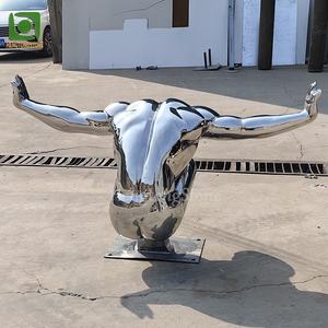 Modern el oyma Metal 304 paslanmaz çelik açık otel dekoratif at kafası heykel - Product Image 6