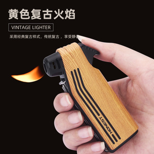 Encendedor de tubo multifuncional JOFI con diseño de madera, recargable, con llama inclinada para fumar, regalo de viaje. - Product Image 2