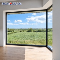 Fenêtre panoramique fixe en aluminium RICHOCEAN sur mesure, à économie d'énergie, étanche, avec verre Low-E, grande fenêtre panoramique pour villa