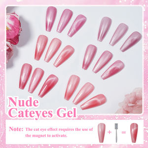 Esmalte em Gel Nude Cat Eye ICE NOVA <span class=keywords><strong>Moon</strong></span> Light Glass Bead Rosa 12 Cores Livre de Hema/Tpo Gel Cristal 9d Atacado Arte de Unhas UV - Product Image 4
