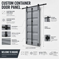 Panneau de porte décoratif inspiré des conteneurs en fer, personnalisé OEM, vente en gros, avec barres de verrouillage verticales pour supermarchés, ateliers et espaces commerciaux