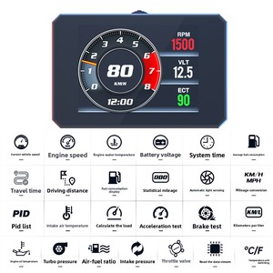 2025 plus récent OBD2 affichage de la tête P16s jauge numérique vitesse température de l'eau mètre écran TFT multi-fonction <span class=keywords><strong>HUD</strong></span> pour voitures horloge - Product Image 4