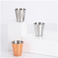 Verres à shot portables en acier inoxydable argenté et doré, mini-tasses de 30 ml (1 oz) à capacités multiples