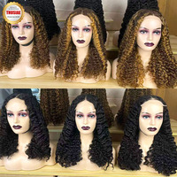 Perruque bouclée birmane en cheveux humains bruts naturels vierges, avec frontal en dentelle HD, sans colle, qualité salon