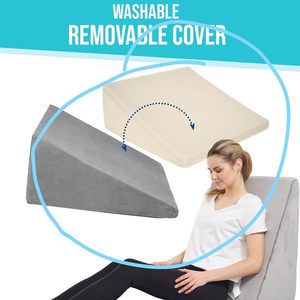 Soft Removable Cover <strong>Navy</strong> 12 Inch 24 Inch Wide Incline Support Cushion Bed Wedge <strong>Pillow</strong> for Lower Back Pain - Product Image 3