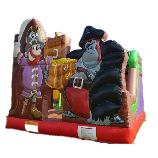 Надувной пиратский коммерческий замок для прыжков, надувная горка-батут