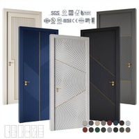 Porte intérieure moderne en polymère, noire, à âme pleine, approuvée au Canada, pré-montée, étanche, insonorisée, résistante au feu 20 min, pour appartement et villa